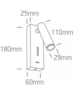 Virštinkinis sieninis dviejų krypčių šviestuvas, Juodas, 65746A/B/W, ONE LIGHT