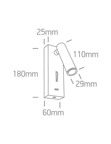 Virštinkinis sieninis dviejų krypčių šviestuvas, Juodas, 65746A/B/W, ONE LIGHT
