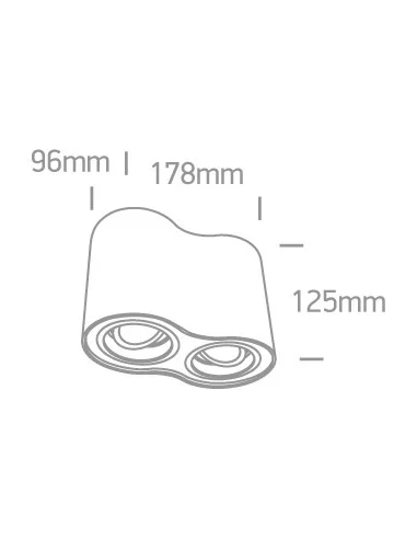 Virštinkinis dviejų krypčių šviestuvas, Juodas, 12205Y/B, ONE LIGHT