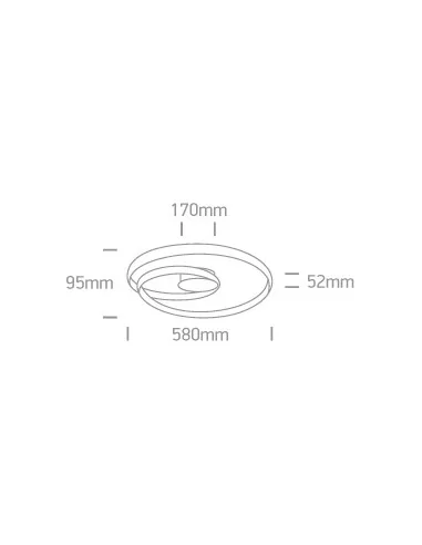 Virštinkinis šviestuvas, Juodas, 63066/B, ONE LIGHT