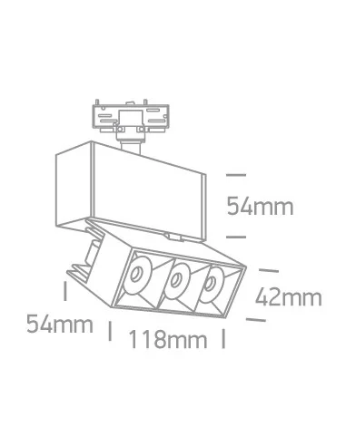 Bėginis dviejų krypčių šviestuvas, Baltas, 65306BT/W/W, ONE LIGHT