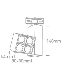 Bėginis dviejų krypčių šviestuvas, Baltas, 65406BT/W/W, ONE LIGHT