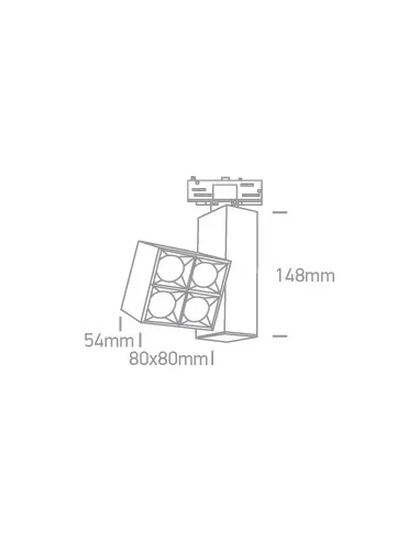 Bėginis dviejų krypčių šviestuvas, Baltas, 65406BT/W/W, ONE LIGHT