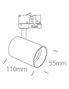 Bėginis dviejų krypčių šviestuvas, Baltas, 65524T/W/W, ONE LIGHT