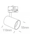Bėginis dviejų krypčių šviestuvas, Baltas, 65524T/W/W, ONE LIGHT