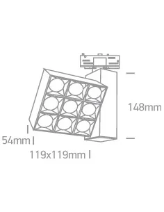 Bėginis dviejų krypčių šviestuvas, Baltas, 65906BT/W/W, ONE LIGHT