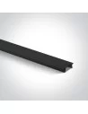 40002C/B Juodas Plastikinis dangtelis 2m FOR SQUARE Bėgelis, ONE LIGHT