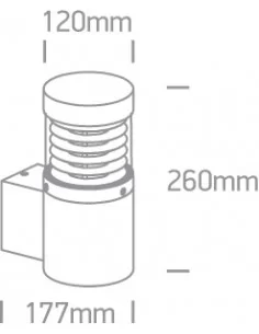 Virštinkinis sieninis šviestuvas, Pilkas, 67036/G/W, ONE LIGHT