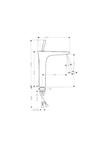 Maišytuvas praustuvui aukštas PuraVida 240 chromas/baltas, Hansgrohe
