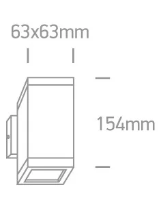 Virštinkinis sieninis šviestuvas, Pilkas, 67130A/G, ONE LIGHT