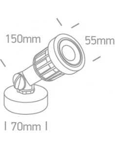 Virštinkinis sieninis/grindinis dviejų krypčių šviestuvas, Juodas, 7070/C, ONE LIGHT