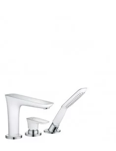Maišytuvas į vonios kraštą trijų dalių  PuraVida chromas/baltas, Hansgrohe