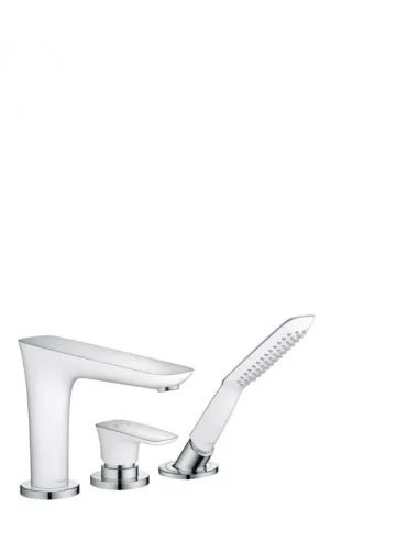 Maišytuvas į vonios kraštą trijų dalių  PuraVida chromas/baltas, Hansgrohe