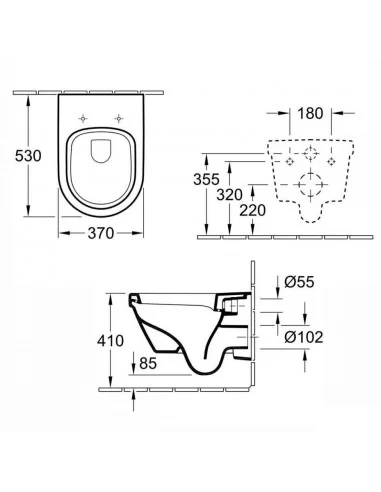 Unitazas pakabinamas Omnia Architectura, su Soft Close dangčiu, Villeroy&Boch