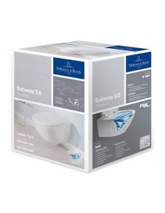 Unitazas pakabinamas Subway 3.0 su Soft Close dangčiu, Ceramic Plus danga, Villeroy & Boch