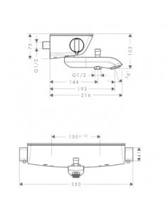 Maišytuvas voniai termostatinis Ecostat Select chromas, Hansgrohe