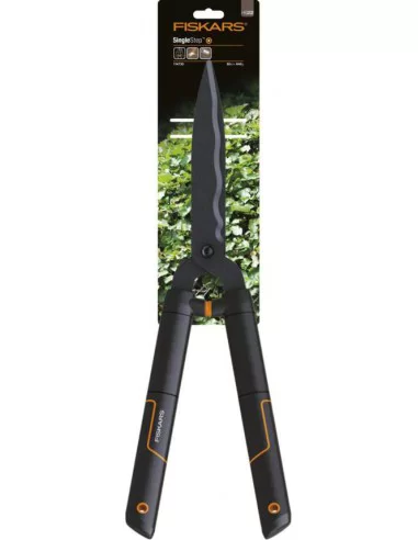 Žirklės gyvatvorėms banguotais ašmenimis SingleStep HS 22, Fiskars
