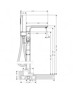 Maišytuvas vonios grindinis Urquiola, Hansgrohe