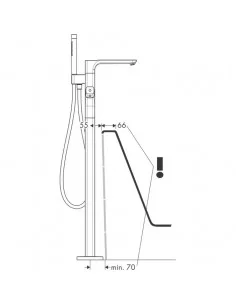 Maišytuvas vonios grindinis Urquiola, Hansgrohe