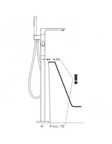 Maišytuvas vonios grindinis Urquiola, Hansgrohe