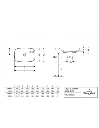 Praustuvas dubuo Loop & Friends 560x380 mm, Villeroy & Boch