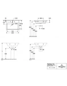 Praustuvas Subway 3.0 650x470 mm, Villeroy & Boch