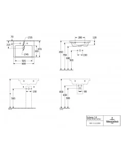 Praustuvas Subway 3.0 600x470 mm, Villeroy & Boch