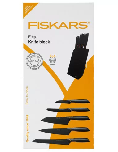 Peilių rinkinys su dėklu Edge, 5 peilių, Fiskars