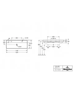 Praustuvas pakabinamas Collaro 1200x470 mm, Villeroy&Boch