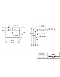 Praustuvas pakabinamas Collaro 550, 600, 650 mm, Villeroy&Boch