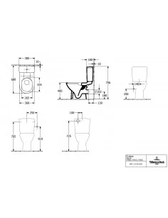 Unitazas pastatomas O.Novo, rimless, Villeroy&Boch