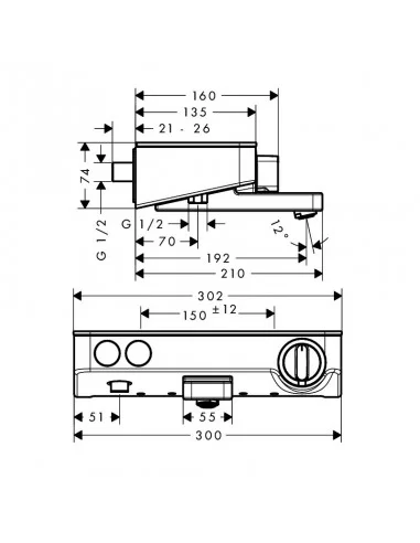 Maišytuvas vonios termostatinis ShowerTablet Select 300 chromas, Hansgrohe