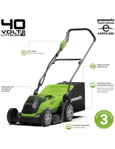 Vejapjovė 35Cm, 40V su 2Ah akumuliatoriumi g40lm35k2, Greenworks
