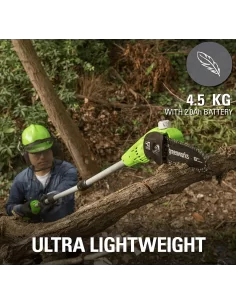 Aukštapjovė Su Patogia Galine Rankena, 40V su 2Ah akumuliatoriumi g40psfk2, Greenworks