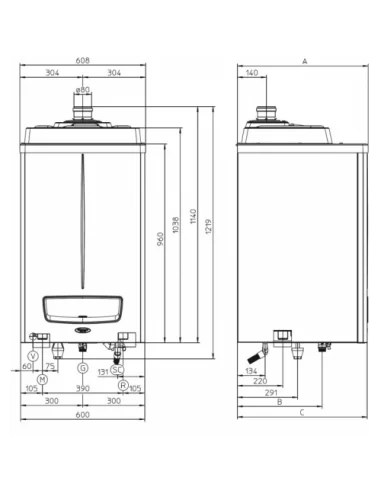 Pakabinamas dujinis katilas VICTRIX PRO 120 2 ErP, IMMERGAS