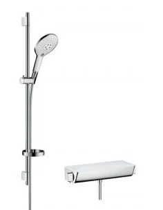 Maišytuvas dušo termostatinis su dušo komplektu Ecostat Select Combi raindance Select S150 chromas/baltas, Hansgrohe