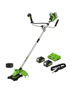Styginė Žoliapjovė, 2x24V su dviem 4Ah akumuliatoriais gd24x2bcbk4x, Greenworks