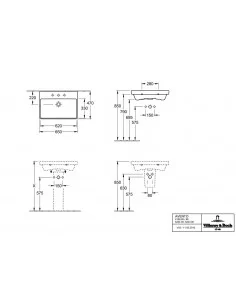 Praustuvas Avento 600, 650 mm, Villeroy&Boch