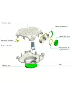 Oro paskirstymo dėžė plastikinė DN200-16x75 , Prodmax