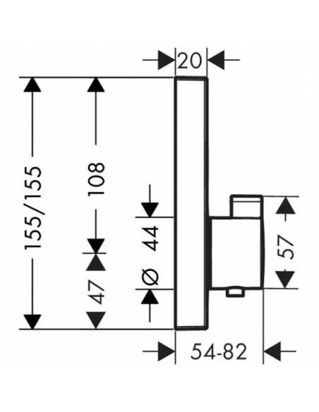Maišytuvas dušo potinkinis termostatinis ShowerSelect E 2 funkcijos chromas, Hansgrohe