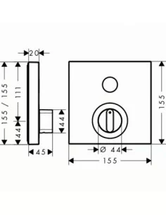 Maišytuvas dušo potinkinis termostatinis ShowerSelect E 1 funkcija chromas, Hansgrohe