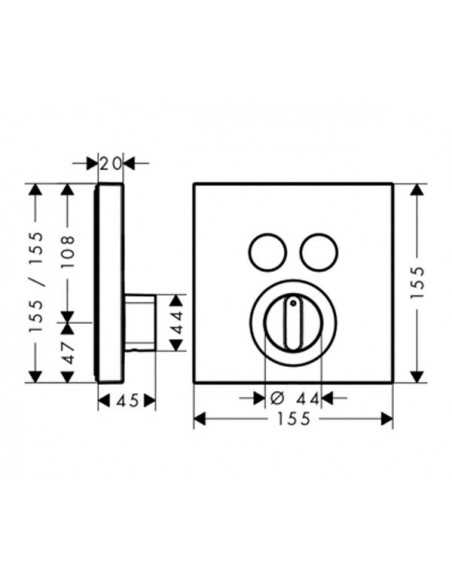 Maišytuvas dušo potinkinis termostatiniss ShowerSelect E 2 funkcijos chromas, Hansgrohe