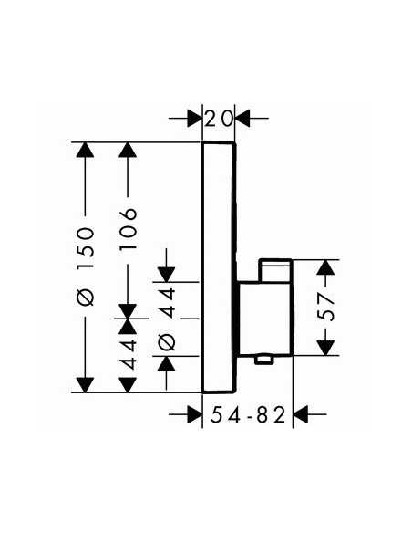 Maišytuvas dušo potinkinis termostatiniss ShowerSelect S 2 funkcijos chromas, Hansgrohe