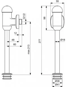 Pisuaro vandens nuleidėjas 1/2", chrom., IDEAL STANDARD