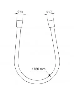 Dušo žarna 1750 mm, juoda mat., IDEAL STANDARD