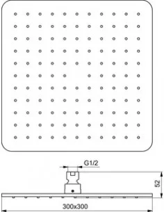 Dušo galva Cube L1 stacionari (30cm), chromas, IDEAL STANDARD