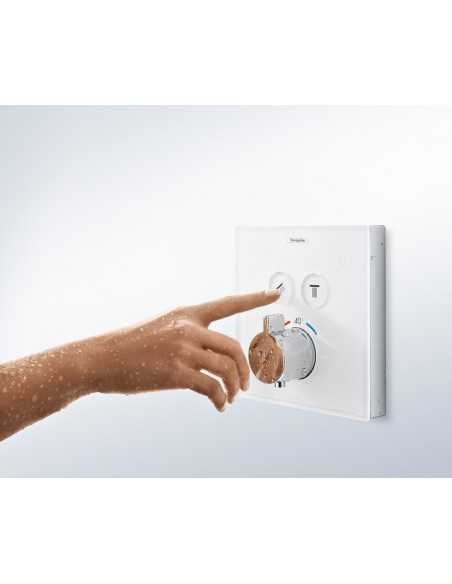 Maišytuvas dušo termoststinis potinkinis ShowerSelect glass 2 funkcijos chromas/baltas, Hansgrohe