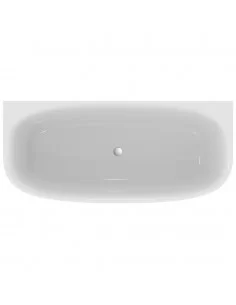 Dea Duo prie sienos statoma akrilinė vonia 180x80 cm  su Click-Clack nuotekų vožtuvu, balta, Ideal Standard