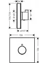 Maišytuvas dušo termoststinis potinkinis ShowerSelect glass chromas/baltas, Hansgrohe