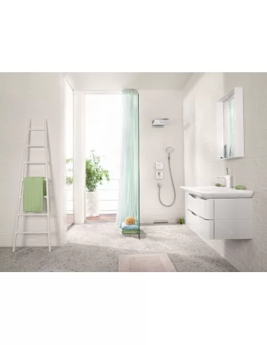 Paskirstytojas dušo/vonios maišytuvui potinkinis ShowerSelect glass 3 funkcijos chromas/baltas, Hansgrohe